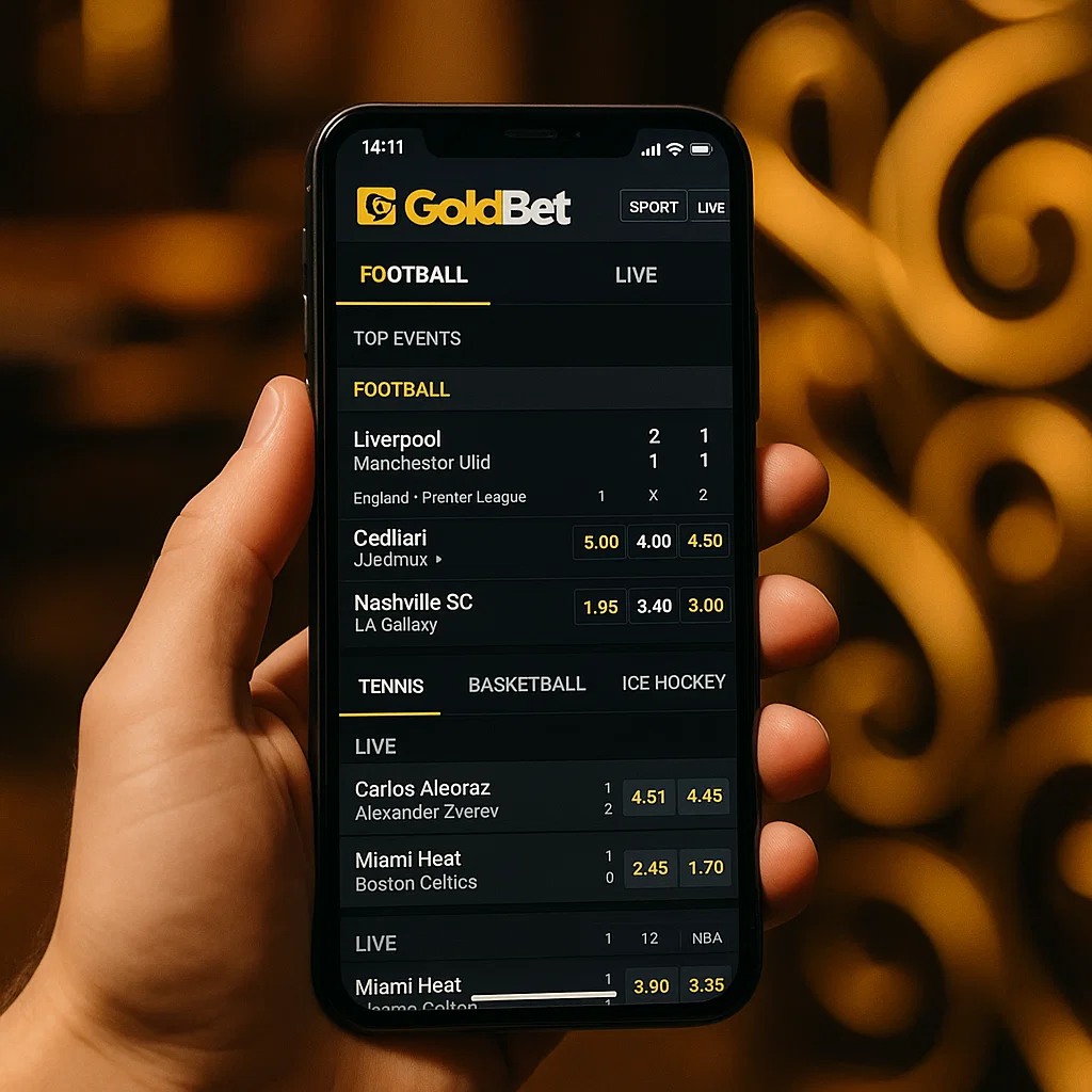App GoldBet su smartphone
